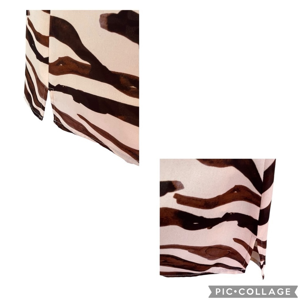 Cabi Zebra Print Ruffle Flutter Sleeve Blouse Sty… - image 7